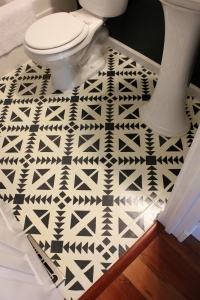 DIY Stenciled Tile Floor